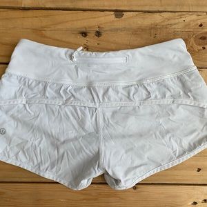 white lulu speed shorts